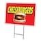 Signmission Cheeseburgers Yard Sign & Stake outdoor plastic coroplast window, C-1824 Cheeseburgers C-1824 Cheeseburgers - alternate 1
